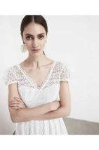 İpekyol Kadın Kırık Beyaz Bel Vurgulu Güpür Elbise - 2