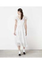 İpekyol Kadın Kırık Beyaz Bel Vurgulu Güpür Elbise - 3