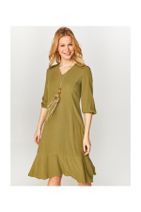 Faik Sönmez Kadın Omuzları Nakışlı Uzun Kollu Elbise 60263 - 3