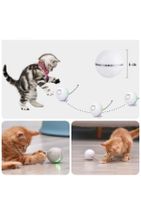 Genel Markalar Etkileşimli Kedi Oyun Topu LED Işıklı 360 Derece Kendinden Döner USB Oyuncak Top - 3