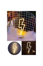 TechnoSmart Sarı Şimşek Model Neon Led Işıklı Masa Lambası Dekoratif Aydınlatma Gece Lambası - 3