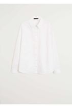 MANGO Woman Kadın Kırık Beyaz Pamuklu Gömlek 67074402 - 1