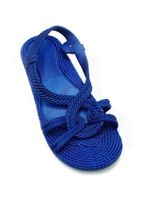 KAŞGAR Kadın Örgü Desenli Mavi Yumuşak Sandalet - 2