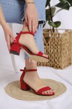 Oksit Kadın Kırmızı Florin Brittney Bant Detaylı Topuklu Ayakkabı - 1