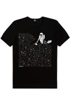 ROCKANDROLL Erkek Siyah Bisikletli Astronot, Siyah Süpürgeli Astrontot 2'li Eko Paket T-shirt - 2