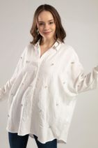 Pattaya Kadın Taş Işlemeli Yarasa Kol Gömlek 3071 - 1