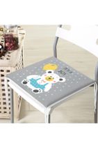 Realhomes Gri Zeminde Ayıcık Desenli Dijital Baskılı Bebek Odası Fermuarlı Sandalye Minderi - 1