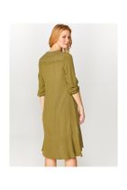Faik Sönmez Kadın Omuzları Nakışlı Uzun Kollu Elbise 60263 - 4