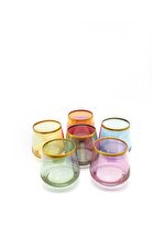 ÖzcamKristal 6'lı Renkli Kahve Yanı Su Bardağı - 1