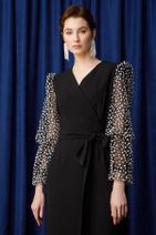 Moda İlgi Modailgi Puanlı Simli Tül Detaylı Elbise Siyah - 3
