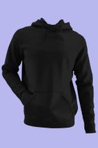 Raf Coll Unisex Siyah Basic Cepli Siyah Kapşonlu Sweatshirt - 1