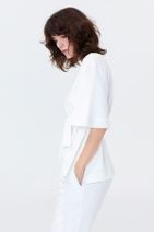 İpekyol Kadın Kırık Beyaz Kırık Kuşaklı V Yaka Bluz IS1190070053096 - 3