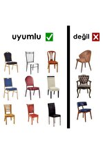 Hilal Home bej rengi 6'lı sandalye kılıfı - 4