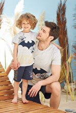 LILIAN Disney Batman Şortlu Takım Baba Oğul Kombin Yapılabilir Ayrı Ayrı Satılır - 4