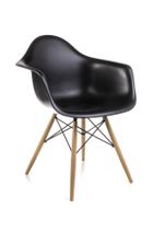 Dorcia Home Kolçaklı Siyah Eames Sandalye - 4 Adet - Cafe Balkon Mutfak Sandalyesi - 2