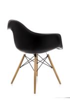 Dorcia Home Kolçaklı Siyah Eames Sandalye - 4 Adet - Cafe Balkon Mutfak Sandalyesi - 4