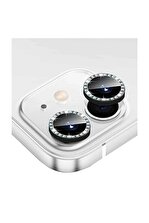 mooncase Iphone 11 / Iphone 12 Mini/iphone 12 Uyumlu Siyah Swarovski Taşlı Kamera Lensi Koruma - 1