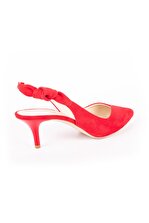 DİVUM Kırmızı Süet Topuklu Ayakkabı - 3