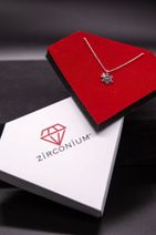 Zirconium Kar Tanesi Ve Kelebek Kolye Zirkon Taşlı Gümüş Kaplama - 4