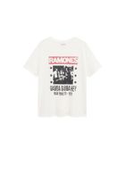 MANGO Woman Kadın Kırık Beyaz Ramones Tişört 67014398 - 4