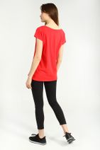 Collezione Kırmızı Kadın Sıyah Spor Regular Kısa Kol T-shirt - 4