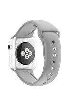 Bilişim Aksesuar Apple Watch 42 44 45 49 Mm Watch Ultra Silikon Kordon Açık Gri - 1