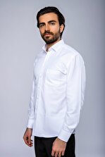 Daniel Bessi Klasik Uzun Kollu Düz Beyaz Erkek Gömlek 460-845 - 1