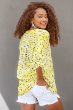Chiccy Kadın Sarı Italyan Puan Desenli Patı Ve Cebi Pul Dokuma Uzun Kol Ayar Düğmeli Bluz M10010200bl95053 - 5