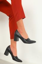 julude Siyah Topuklu Kadın Ayakkabı - 2