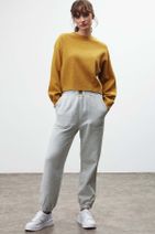 GRIMELANGE Lıv Crop Fit Safran Sarı Sweatshirt - 7