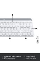 logitech MK470 Kablosuz İnce Türkçe Klavye Mouse Seti - Beyaz - 6