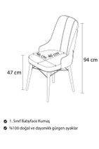 Rovena Mona Siyah Mermer Desen 80x132 Açılabilir Mdf Mutfak Masası Takımı 4 Adet Sandalye - 7