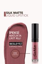 Flormar Kadife Dokulu Likit Mat Ruj - Silk Matte Liquid Lipstick - 010 TENDER TERRA - 8690604505371 - 4