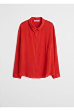 MANGO Woman Kadın Kırmızı Dökümlü Gömlek 67002007 - 4