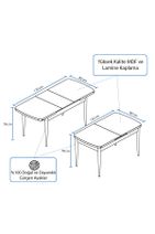 Rovena Arel Beyaz 80x132 Mdf Açılabilir Mutfak Masası Takımı 4 Adet Sandalye - 3