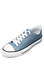 GÖN Mavi Keten Bağcıklı Kadın Günlük Spor Düz Taban Sneaker 35222 - 7