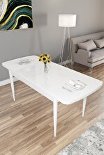 Rovena Arel Beyaz 80x132 Mdf Açılabilir Mutfak Masası Takımı 4 Adet Sandalye - 5