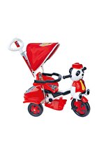 Baby Poufi Panda Itmeli Çocuk Bisikleti Ebeveyn Kontrollü Bisiklet Kırmızı - 1