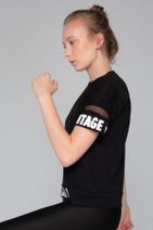 İzumi Sport Kadın Siyah Sloganlı Bisiklet Yaka Tshirt - 2