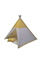 Altev Sarı Yıldız Ahşap Çocuk Çadırı Kızılderili Çadırı Oyun Evi Oyun Çadırı Kamp Çadırı Rüya Ev - 2