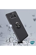 Microsonic Galaxy Note 8 Kılıf Kickstand Ring Holder Lacivert - 4