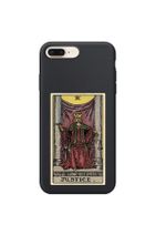 shoptocase Iphone 8 Plus Uyumlu Siyah  Justice Desenli Telefon Kılıfı - 1