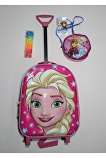 Frozen Elsa Kreş Anaokulu Çekçekli Sırt Çantası - 1
