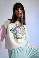 DeFacto Kız Çocuk Kral Şakir Renk Bloklu Sweatshirt - 2