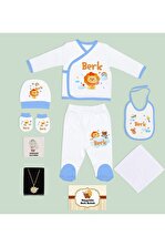 Bk Gift Kids Kişiye Özel Mavi Yeni Doğan Hastane Çıkışı, Anneye Hediye, Isimli Papatya Kolye, 9 Parça Beb - 1
