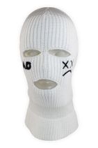 zirve şapka Beyaz Sad Nakı^lı 3 Gözlü Unısex Kar Maskesi - 1