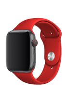 TahTicMer Apple Watch 38 Mm Kordon Spor Kayışı Yumuşak Silikon Kırmızı Koyu - 1