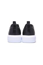 TOMMY LIFE Siyah - Beyaz Delikli Bağcıklı Suni Deri Erkek Spor Ayakkabı - 89055 - 7