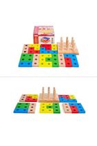HAMAHA Ahşap 16 Parça Geometrik Sekiller Puzzle Vidalama Bultak Oyunu Ahşap Oyuncak Bloklar Oyunu - 3