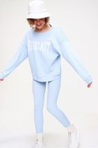 Trend Alaçatı Stili Kadın Bebe Mavi Sweatshirt Örme Tayt İkili Takım ALC-X5890 - 4